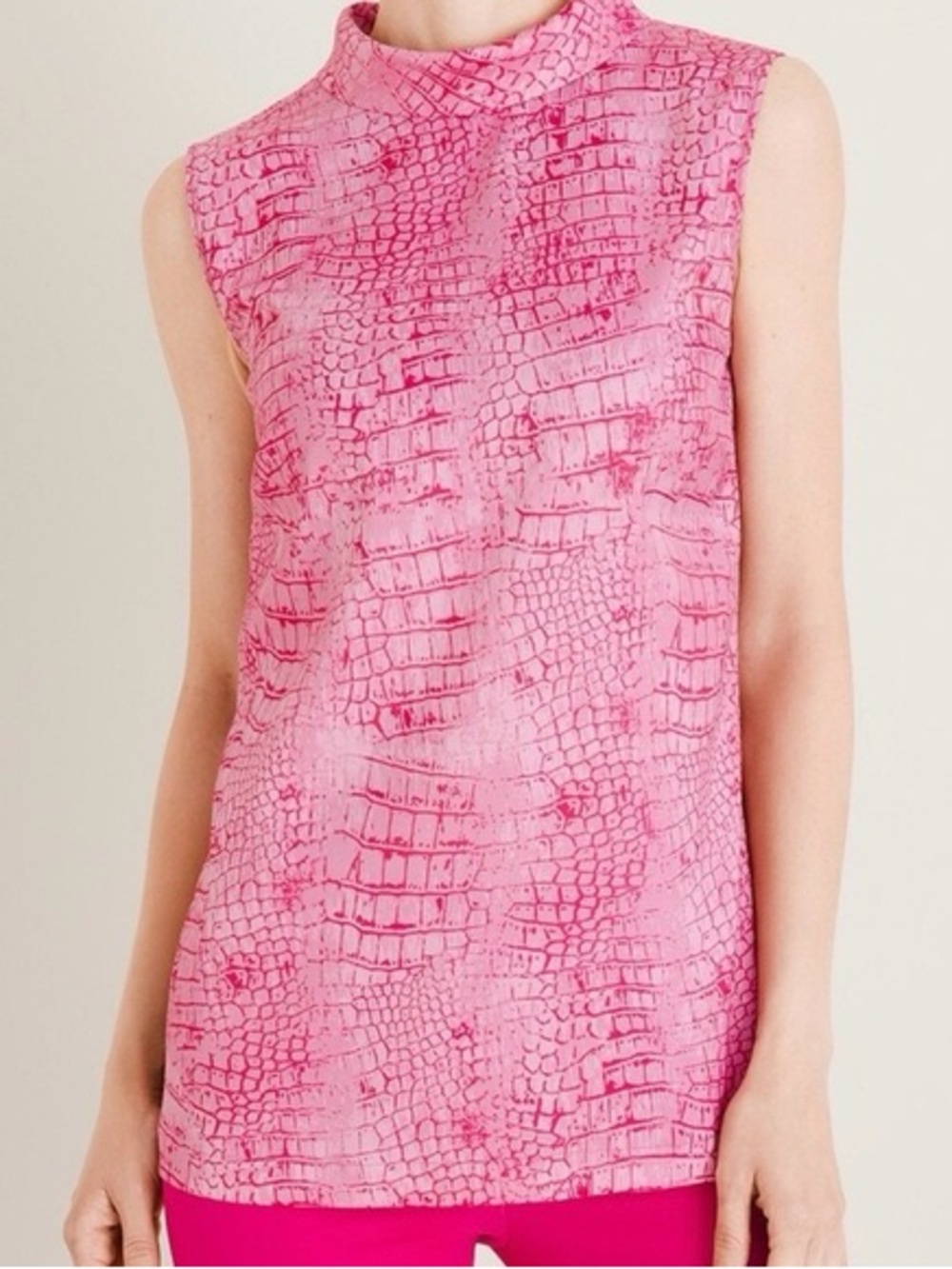 Chicos black label hot pink snake print sleeveless blouse